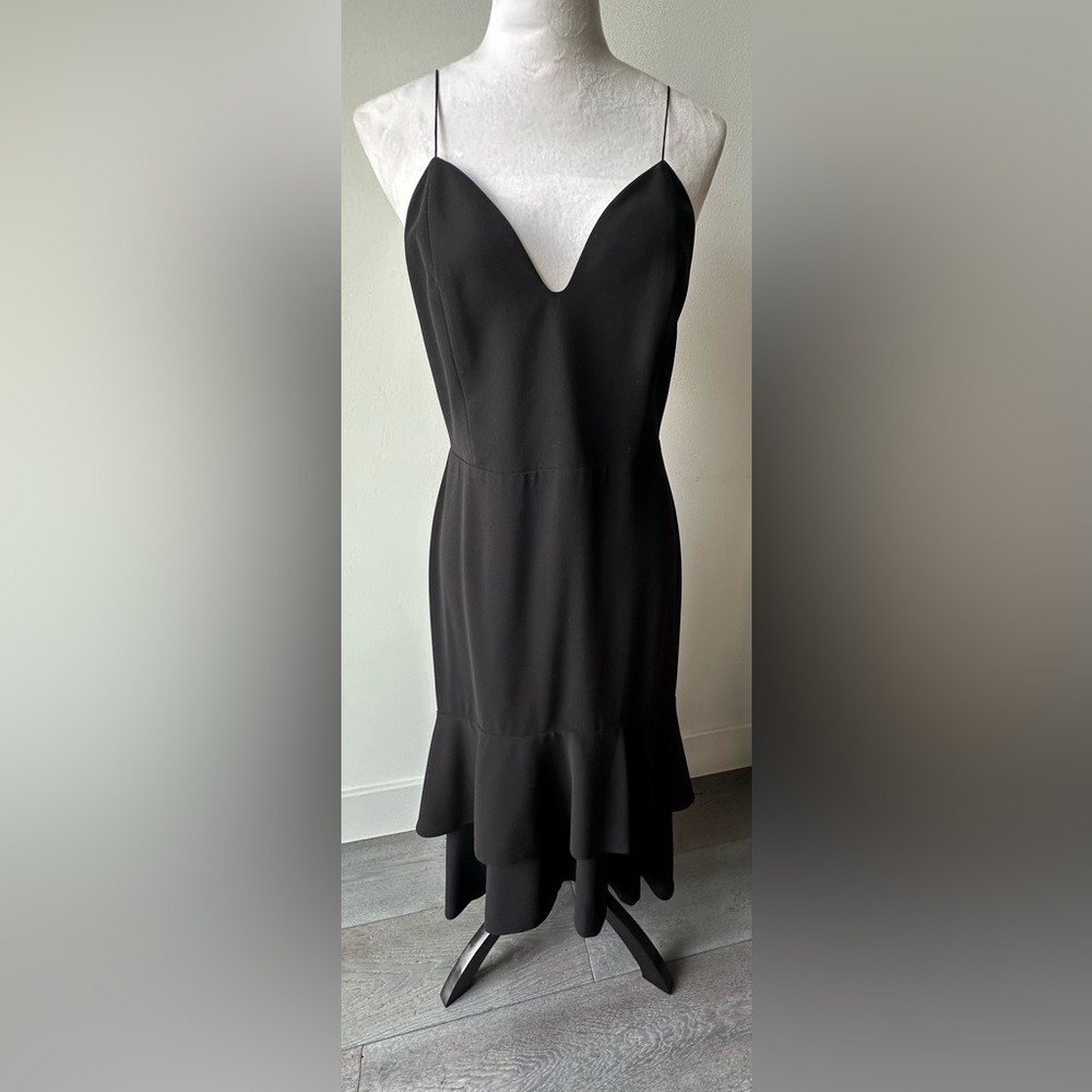 Alice & Olivia Black Spaghetti Strap Black Dress in Size 12